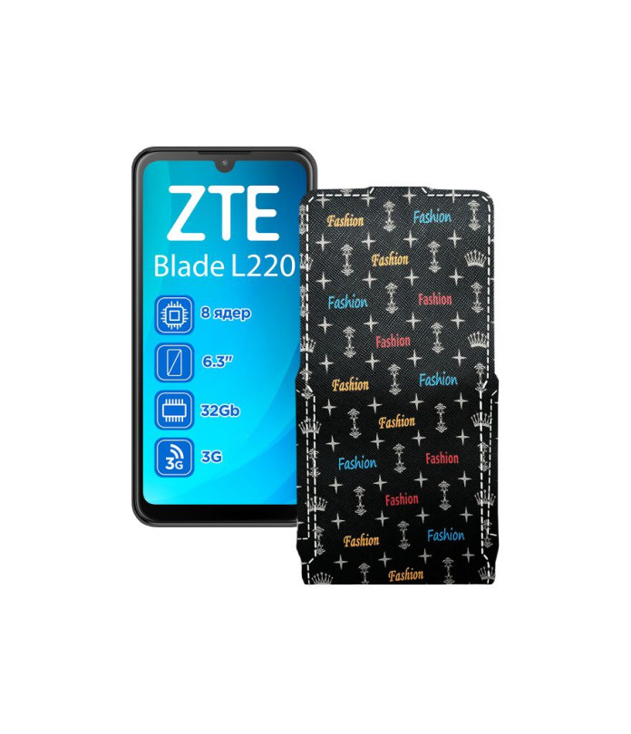 Чохол-флип з екошкіри для телефону ZTE Blade L220