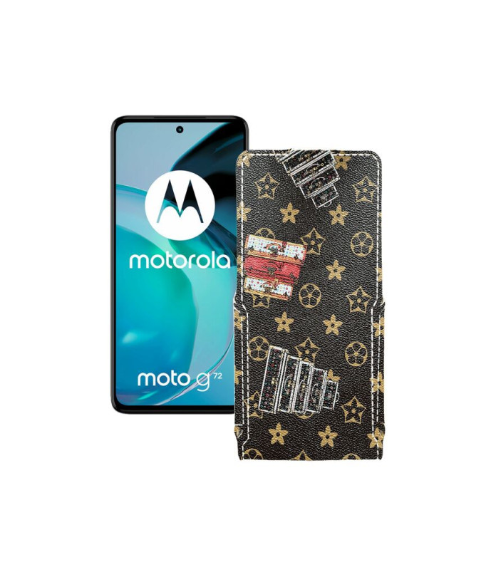 Чохол-флип з екошкіри для телефону Motorola Moto G72