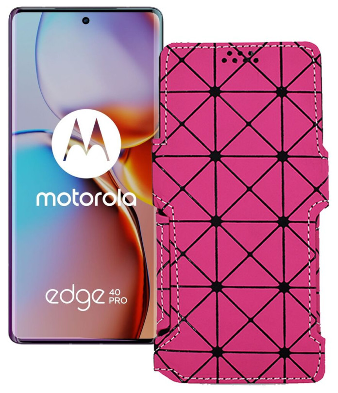 Чохол-книжка з екошкіри для телефону Motorola Edge 40 Pro