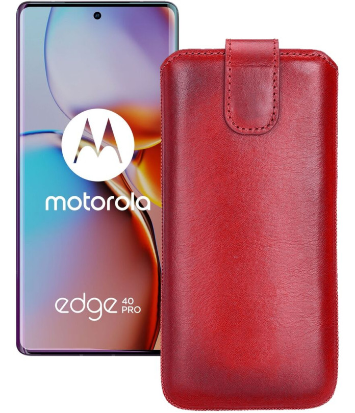 Витяжка з екошкіри для телефону Motorola Edge 40 Pro