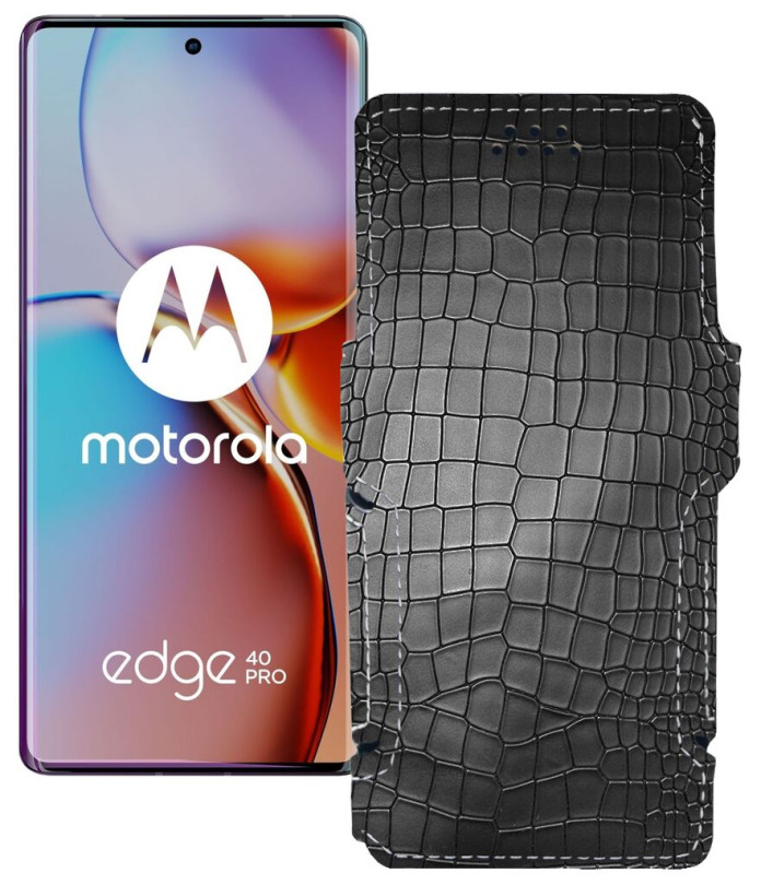 Чохол-книжка з екошкіри для телефону Motorola Edge 40 Pro