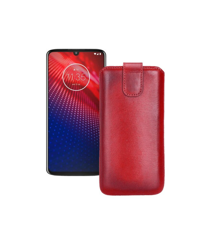 Витяжка з екошкіри для телефону Motorola Moto Z4