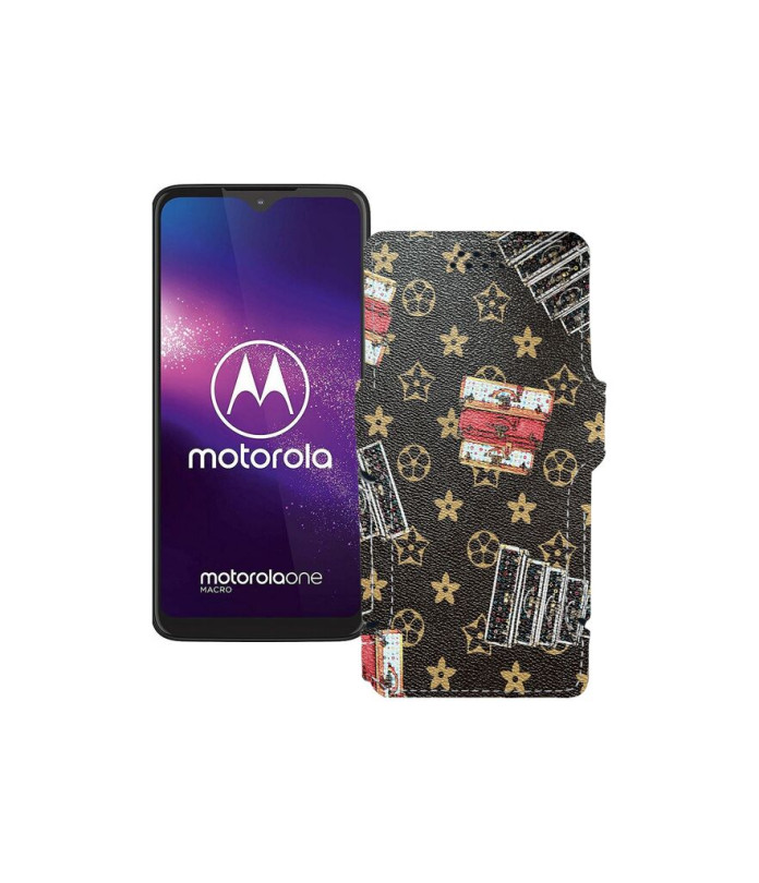 Чохол-книжка з екошкіри для телефону Motorola One Macro