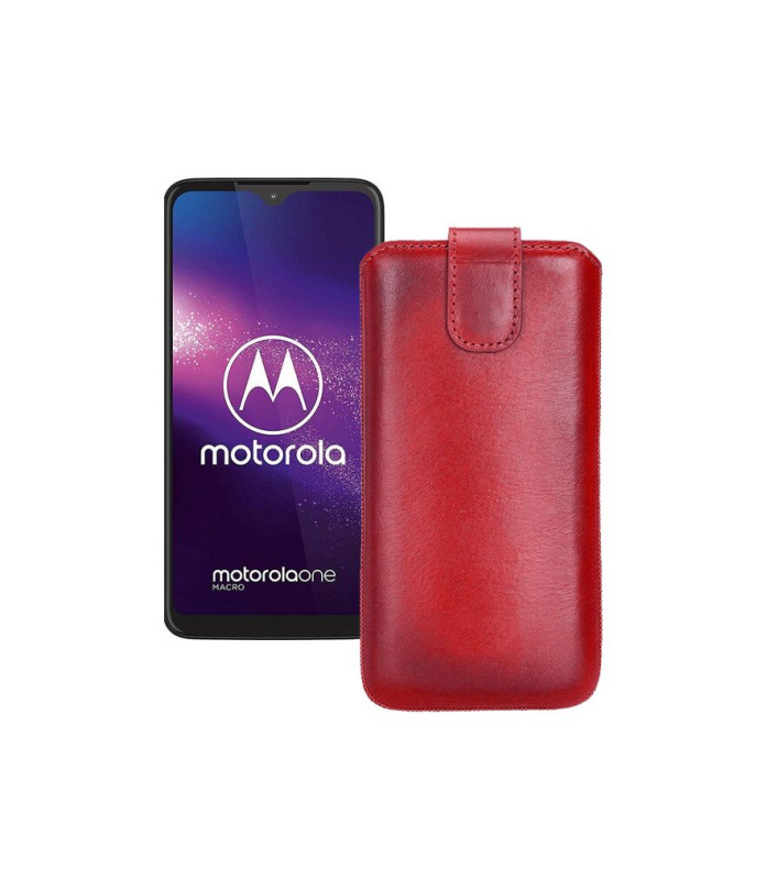 Витяжка з екошкіри для телефону Motorola One Macro