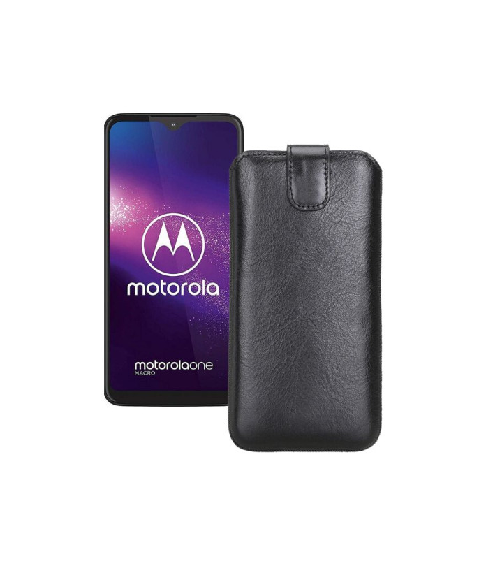 Витяжка з екошкіри для телефону Motorola One Macro